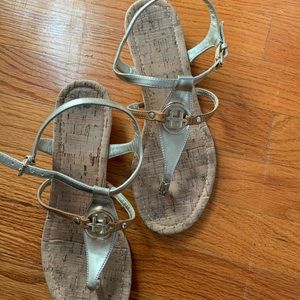 Tommy Hilfiger Metallic Gold + Brown Cork Sandals